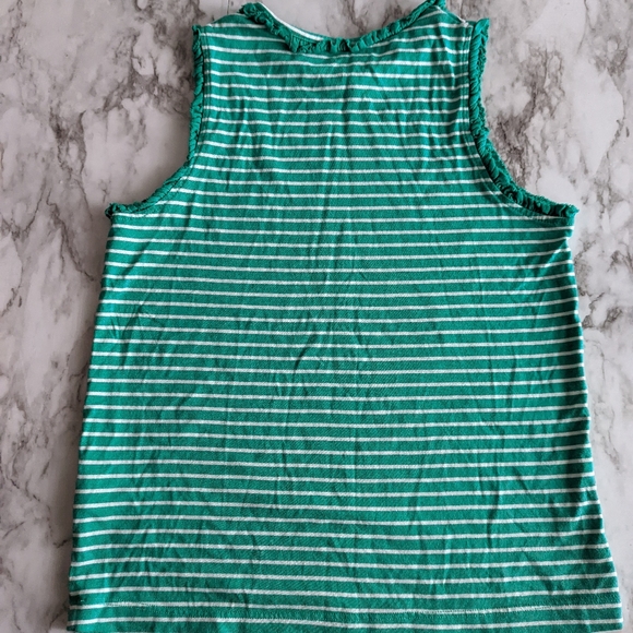Mini Boden Green Stripe Sleeveless Shirt Tank Top - Picture 2 of 6